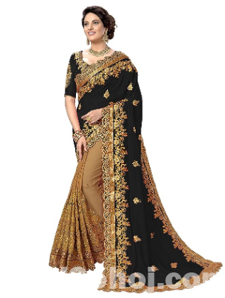 ইন্ডিয়ান জর্জেট শাড়ি ব্লাউজ পিস সহ